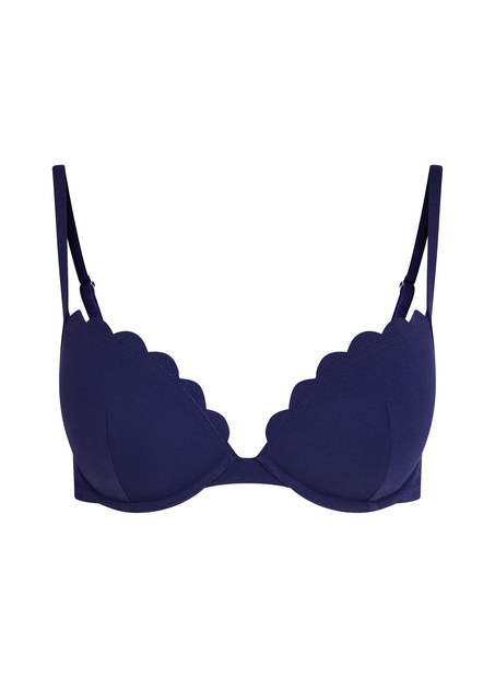 Haut de bikini &agrave; armatures &agrave; effet push-up pr&eacute;form&eacute; Scallop Taille A - E, Bleu