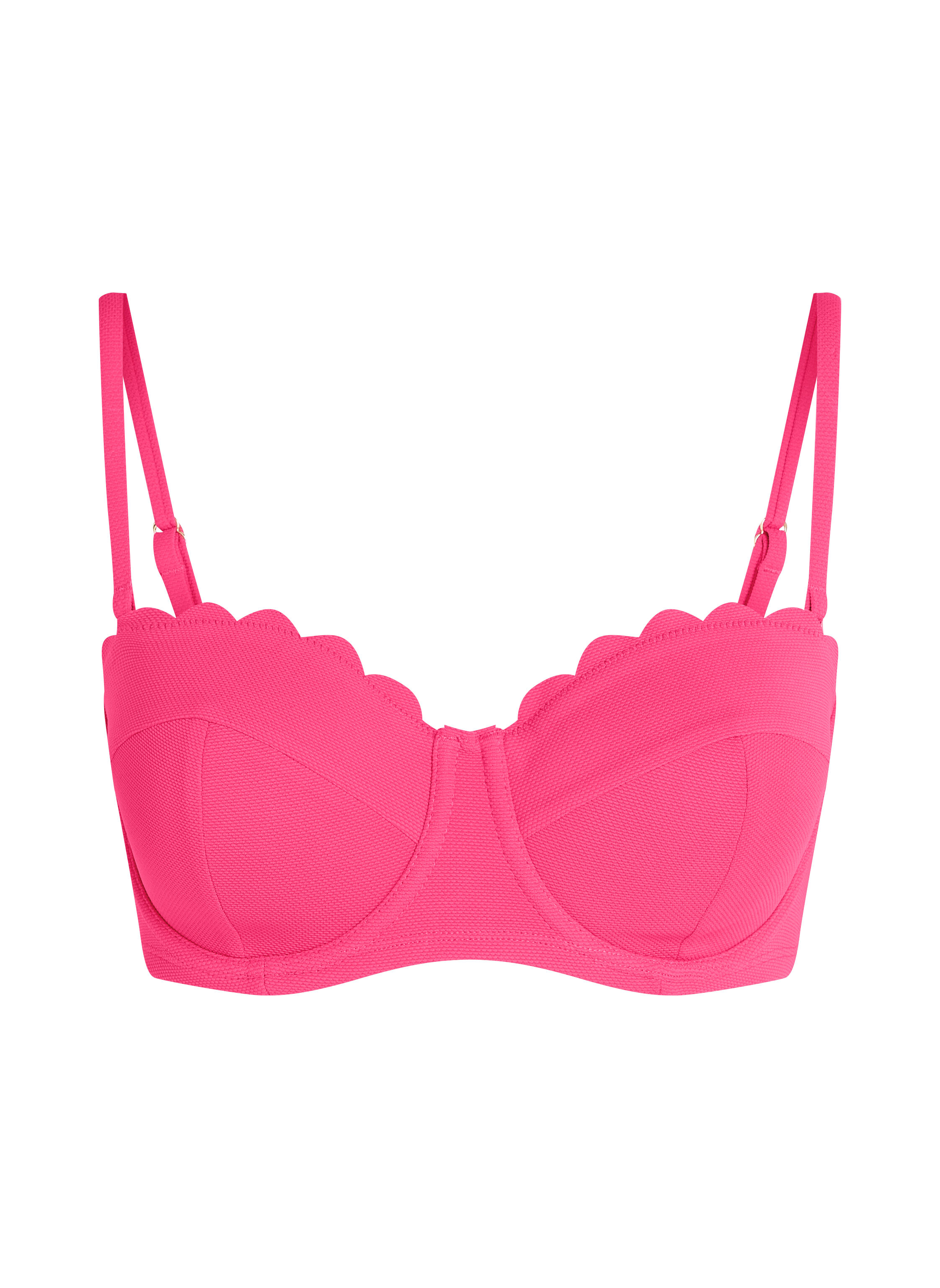 Haut de bikini sans bretelles préformé à armatures Scallop Taille E +, Rose Haut de bikini sans bretelles préformé à armatures Scallop Taille E +, Rose