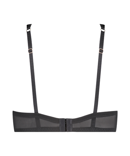 Soutien-gorge rembourré demi-bonnet à armatures Malika, Noir