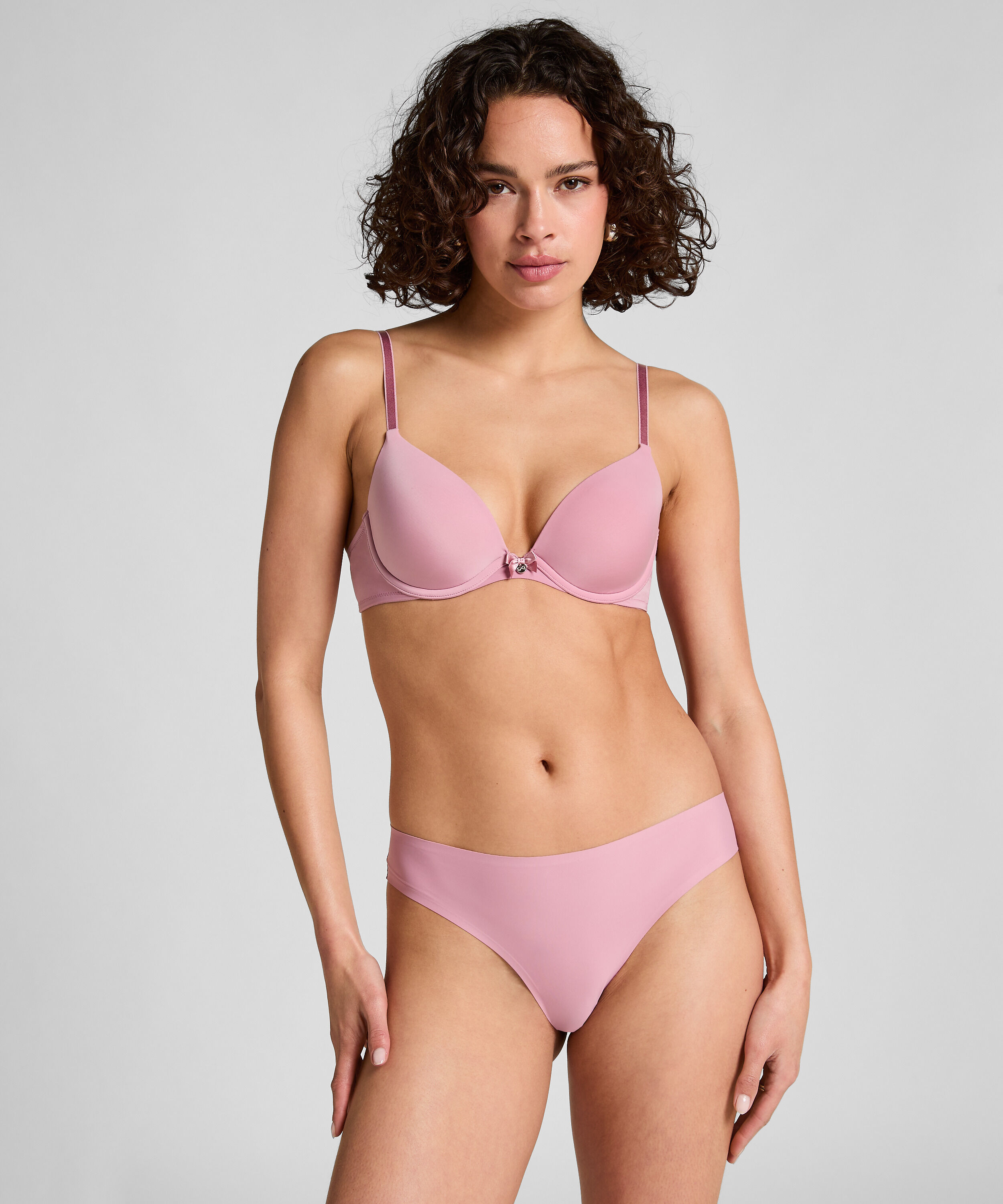 Slip brésilien iInvisible Lace Back, Rose