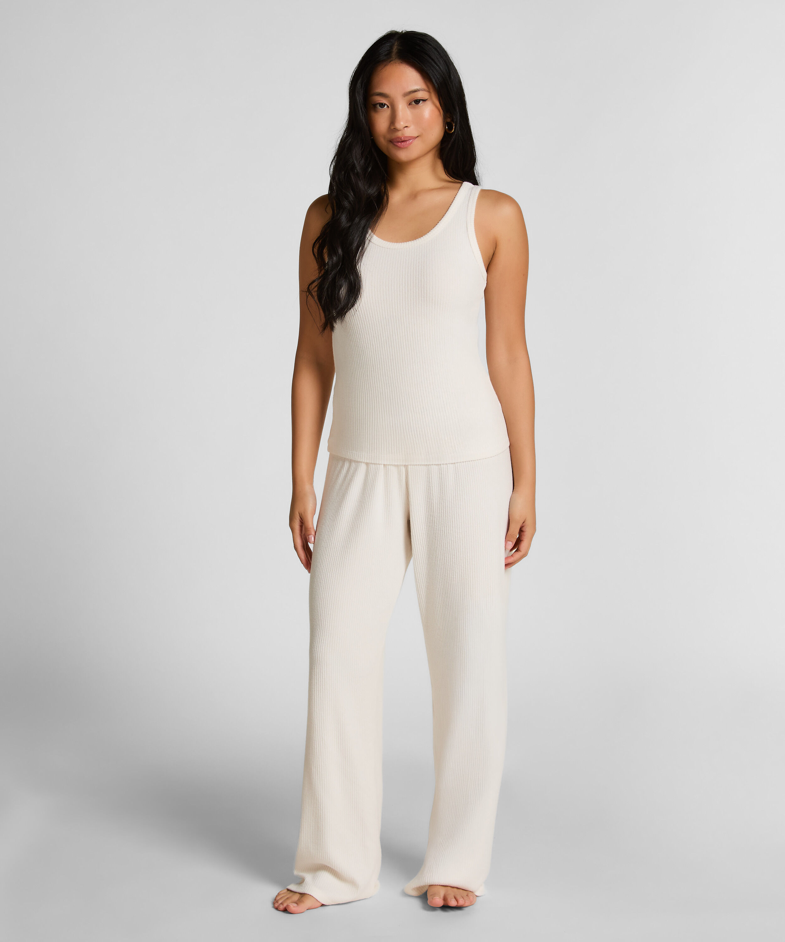 D&eacute;bardeur en jersey bross&eacute; c&ocirc;tel&eacute;, Blanc