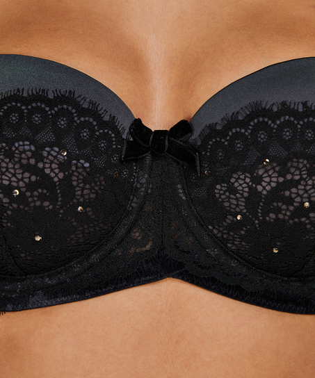Soutien-gorge bustier à armatures préformé Donatella, Noir