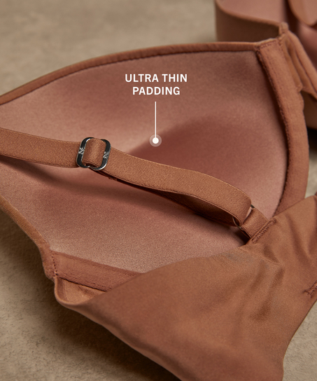 Soutien-gorge à armatures préformé push-up Smooth, Marron
