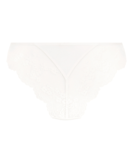 Culotte brésilienne jambe haute Caro, Blanc