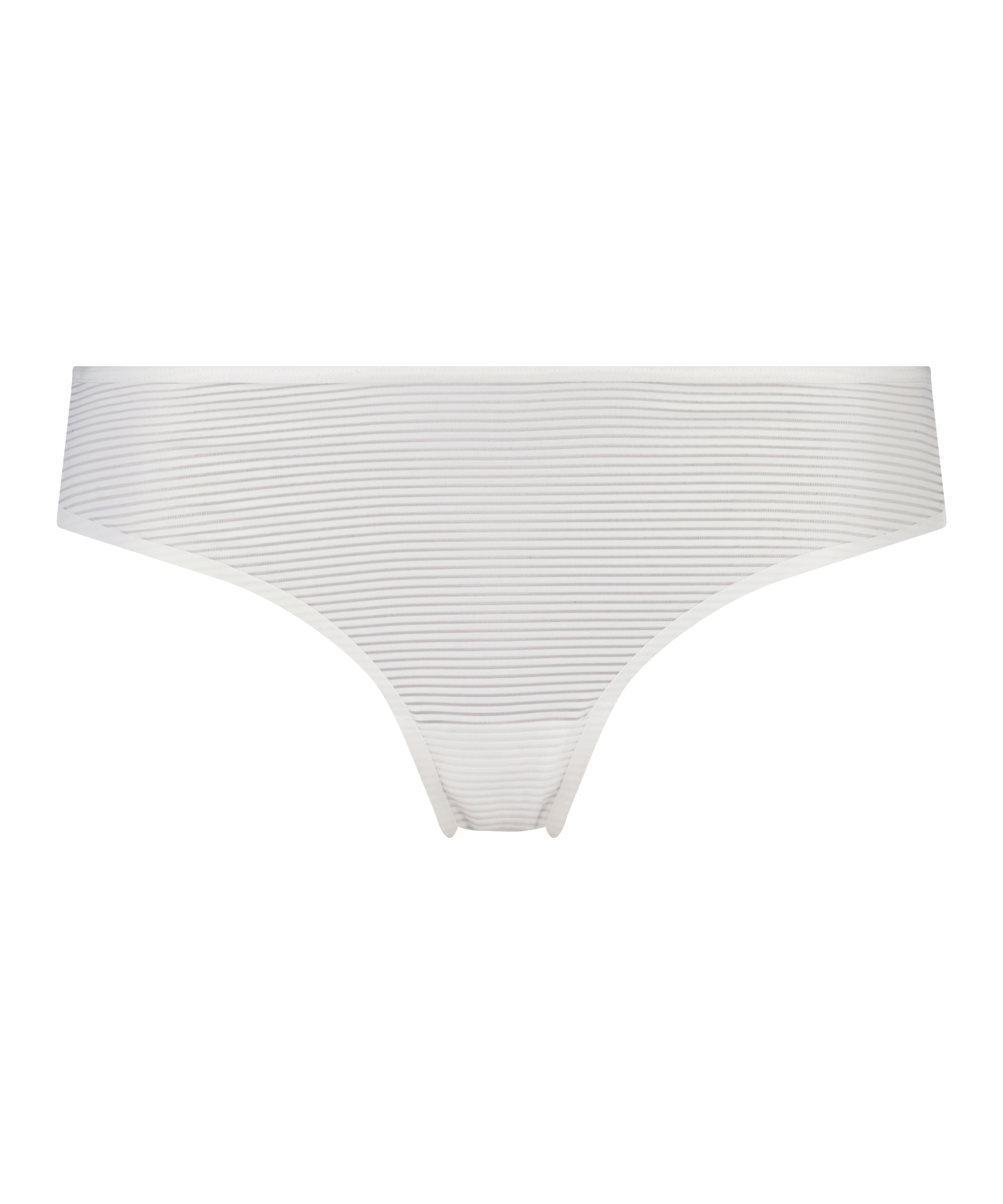 Slip brésilien invisible Stripe mesh, Blanc, main