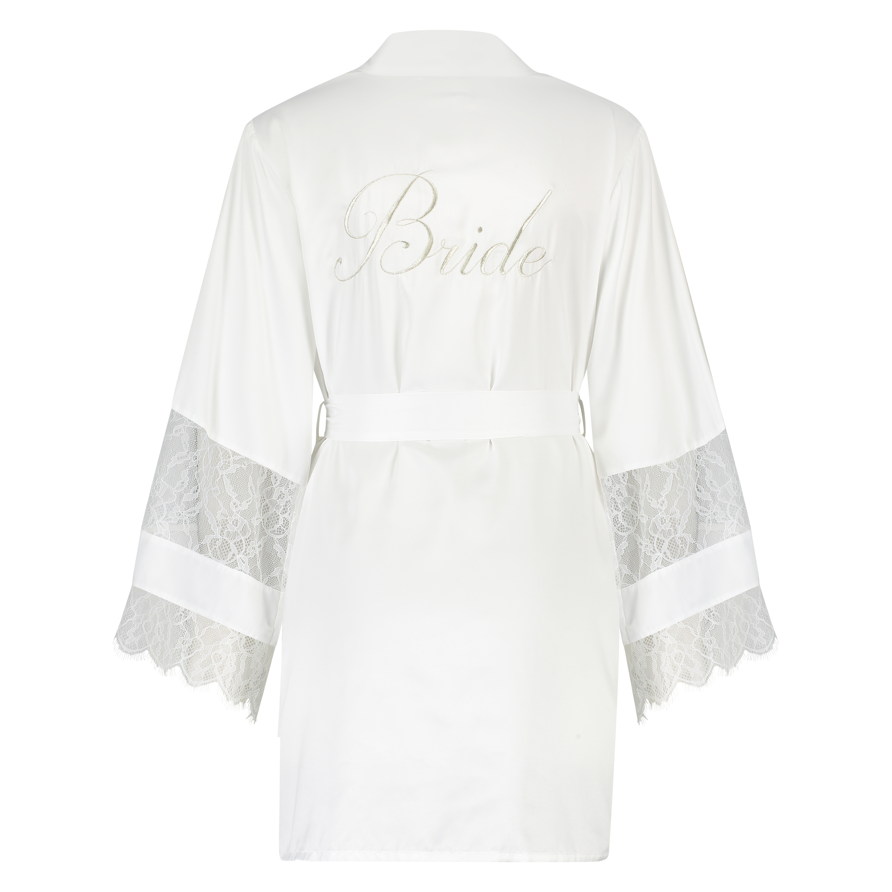Kimono satin Bridal, Blanc, main