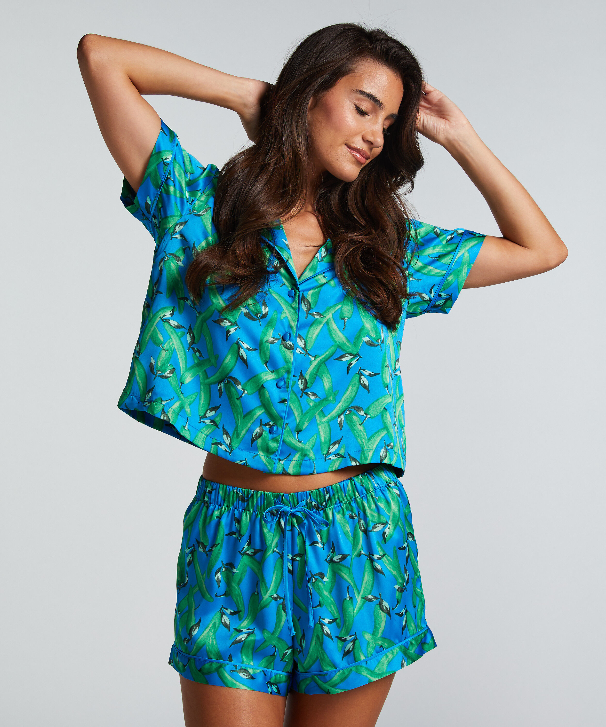 Short de pyjama Satin, Bleu Short de pyjama Satin, Bleu