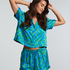 Short de pyjama Satin, Bleu