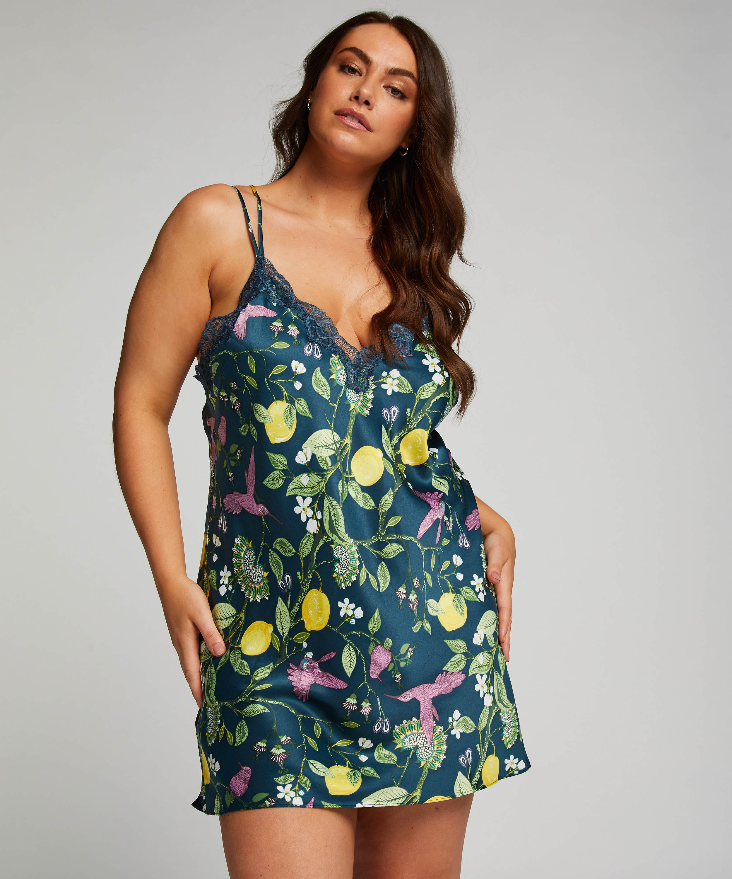 Nuisette Satin, Bleu, main