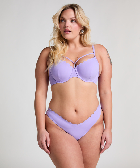 Slip de Bikini Échancrés Scallop, Violet