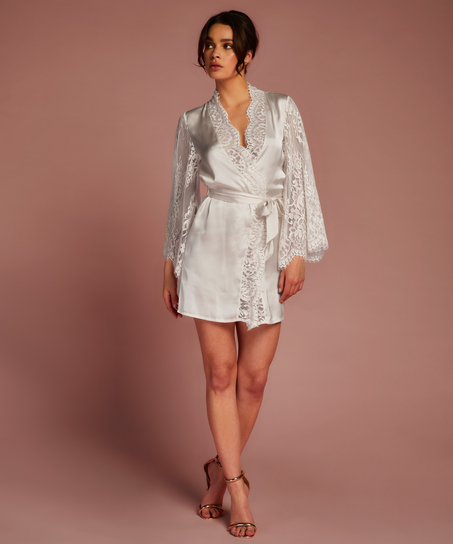 Kimono All Over Lace, Blanc
