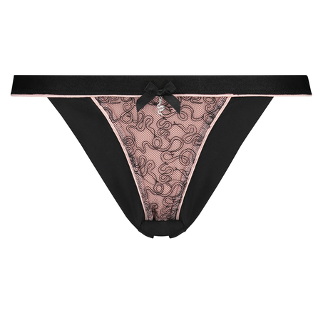 String tanga haute taille Stefanie I AM, Noir