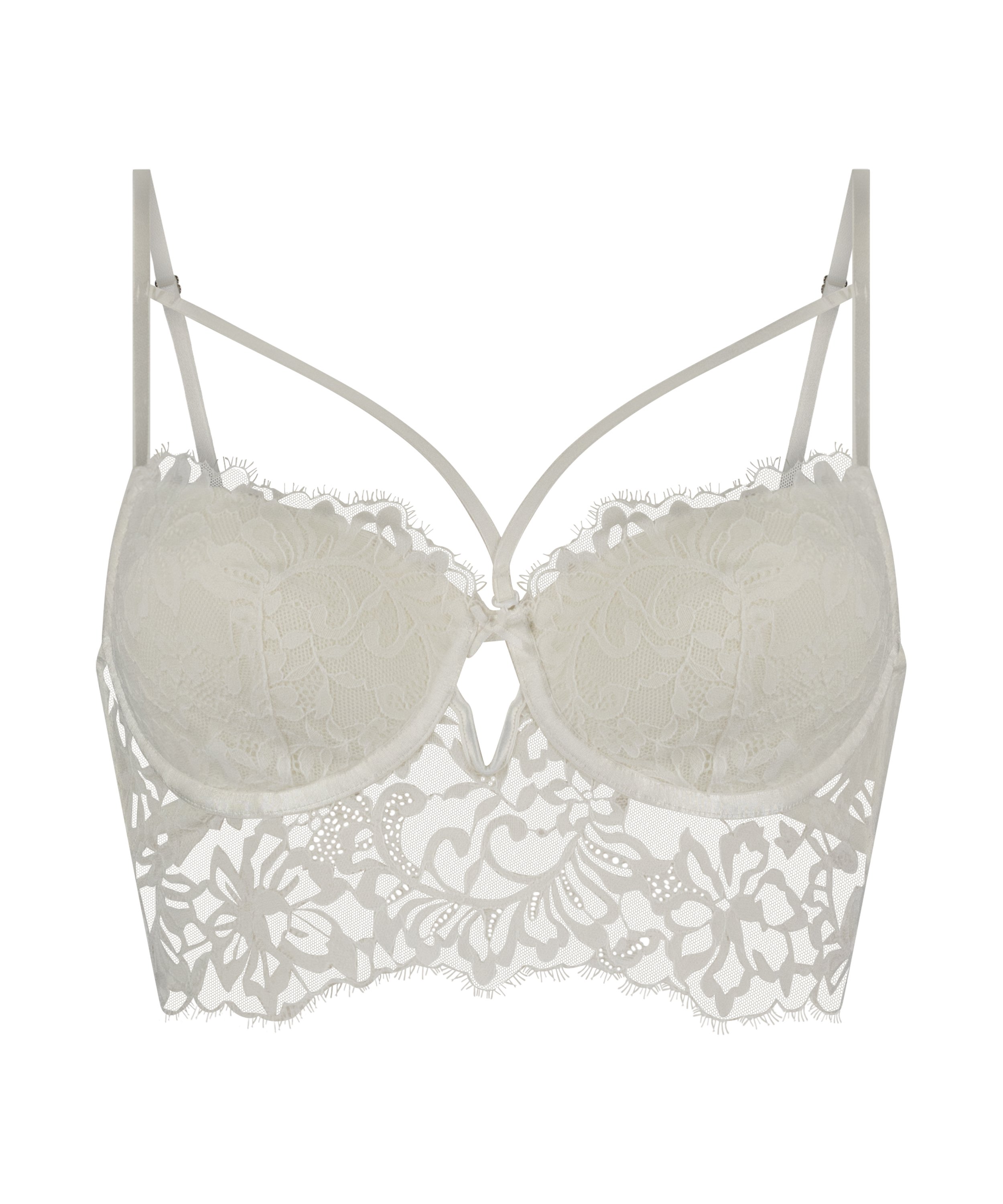 Soutien-gorge à armatures préformé longline Isabella, Blanc, main