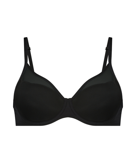 Soutien-gorge à armatures préformé en maille, Noir