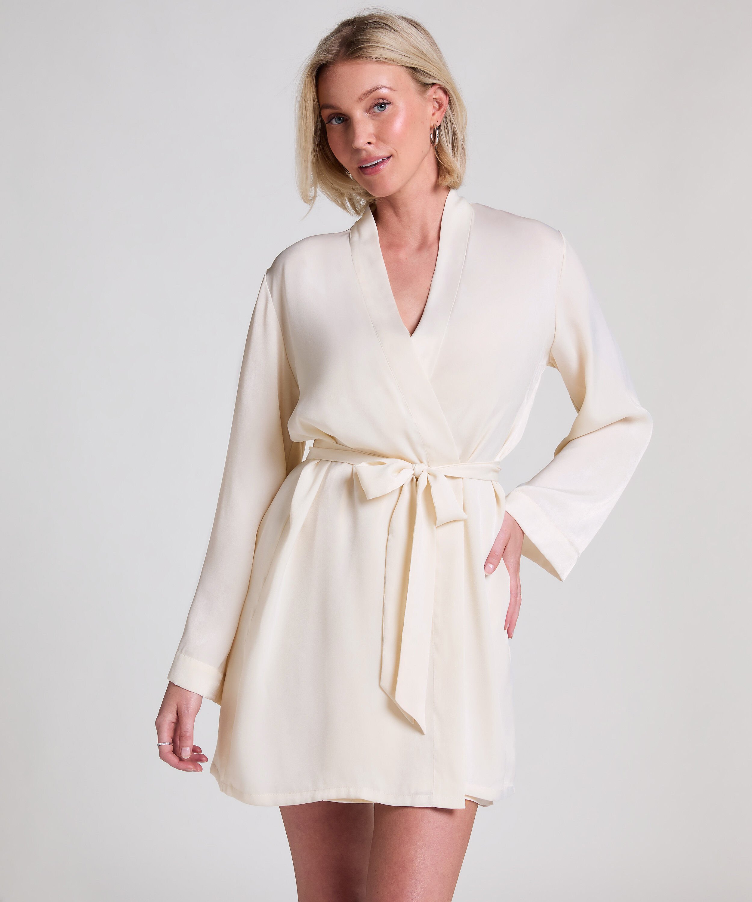 Kimono Satin, Blanc