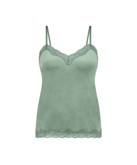 Camisole velours Dentelle, Vert