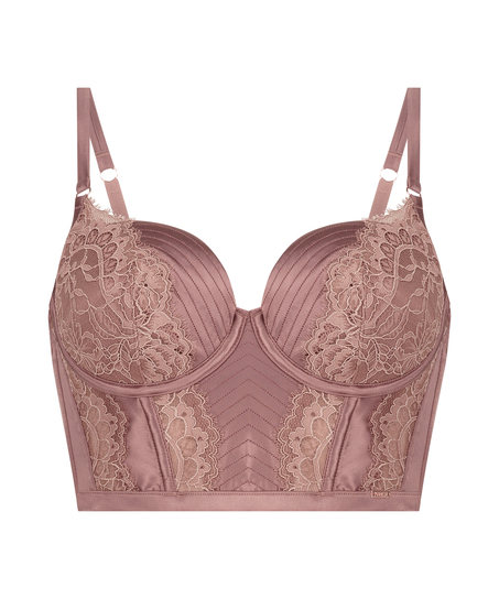Soutien-gorge rembourré à armatures longline Zrika, Marron
