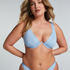 Haut de bikini à armatures non rembourré Scallop, Bleu