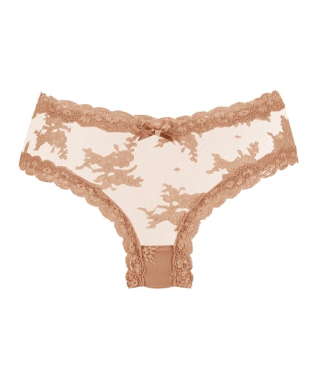 Slip br&eacute;silien V-shape Mesh, Marron