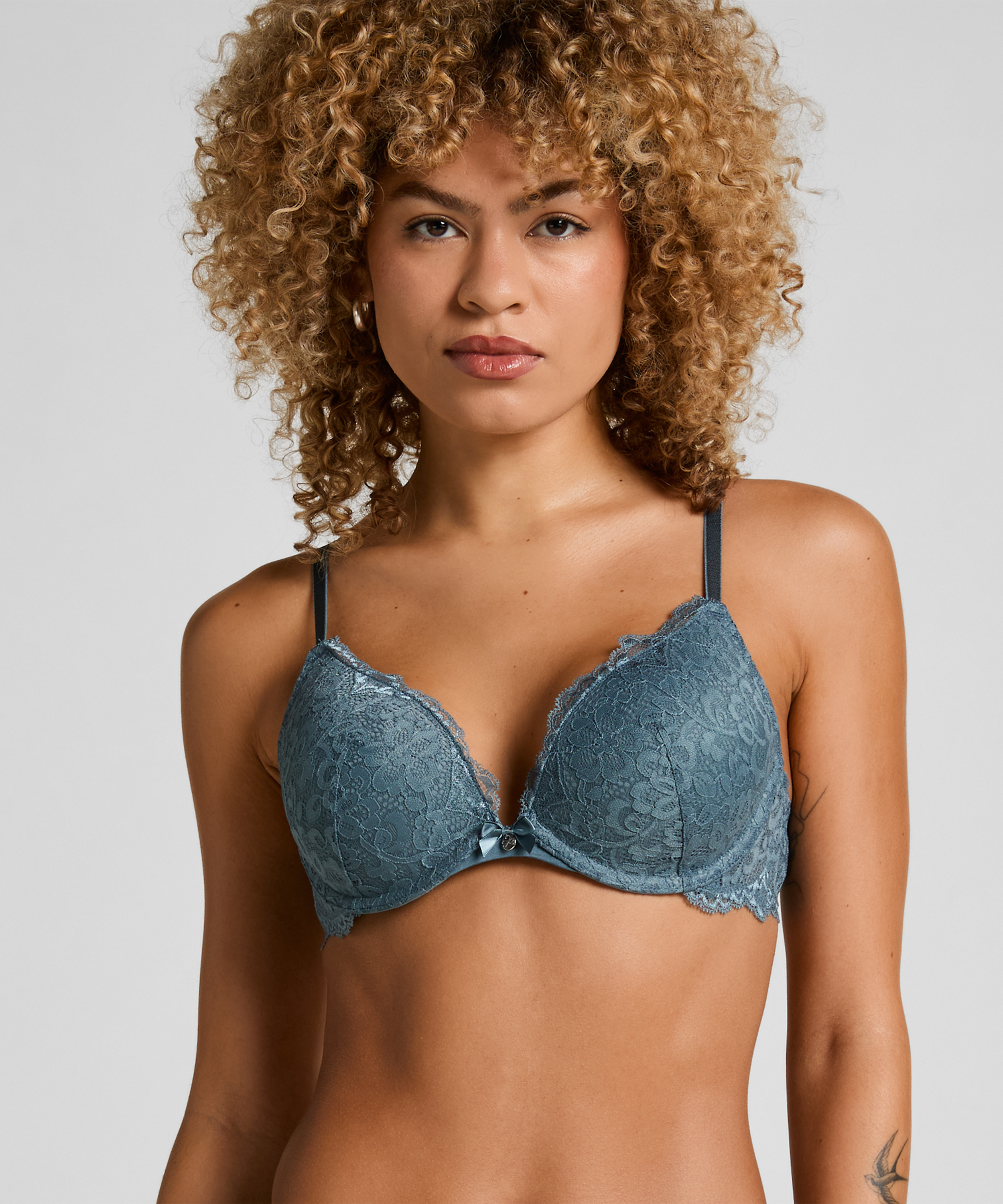 Soutien-gorge à armatures préformé push-up Marine, Bleu, main