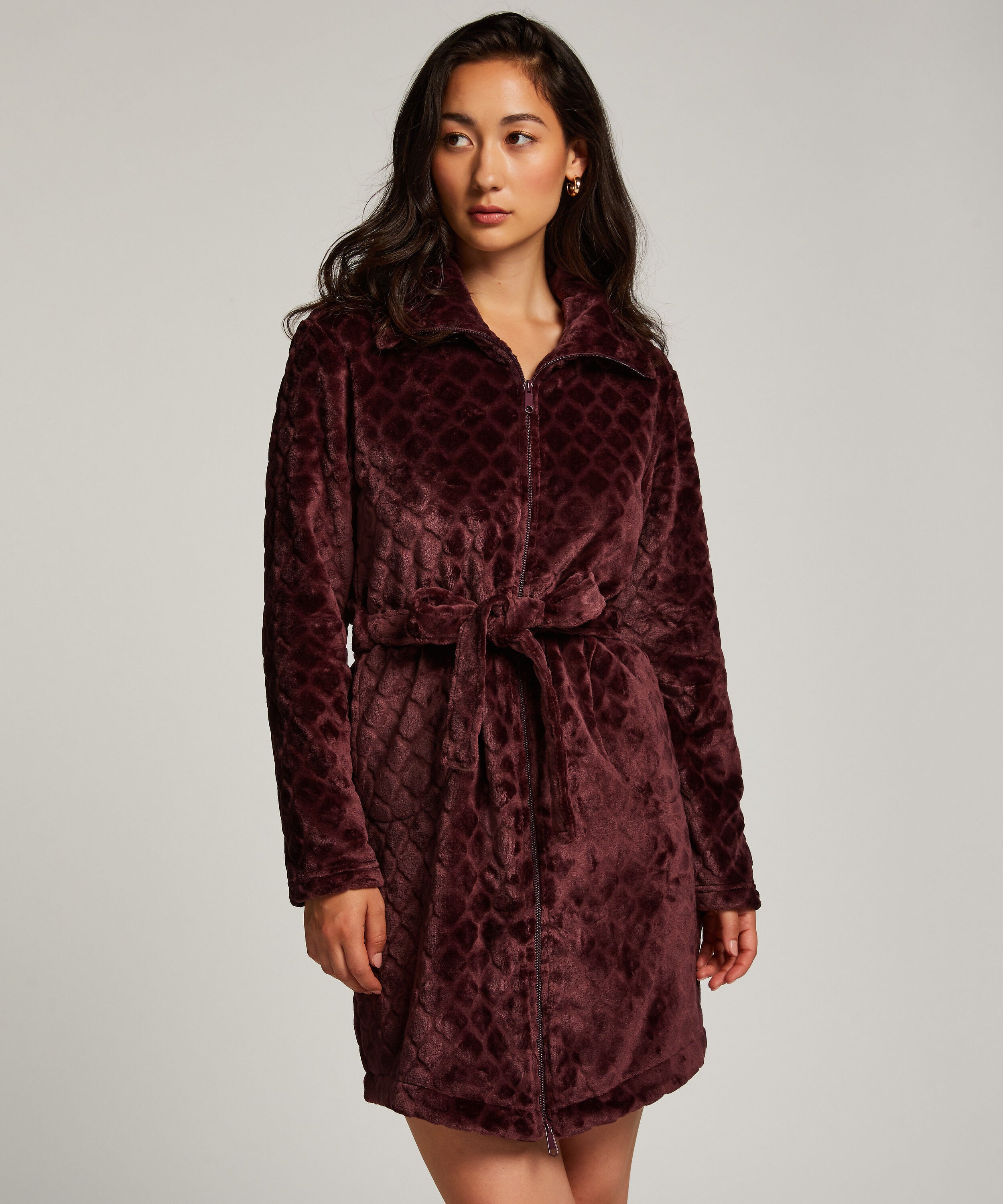 Peignoir Zip Fleece, Violet