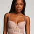 Soutien-gorge rembourré à armatures longline Malika, Rose