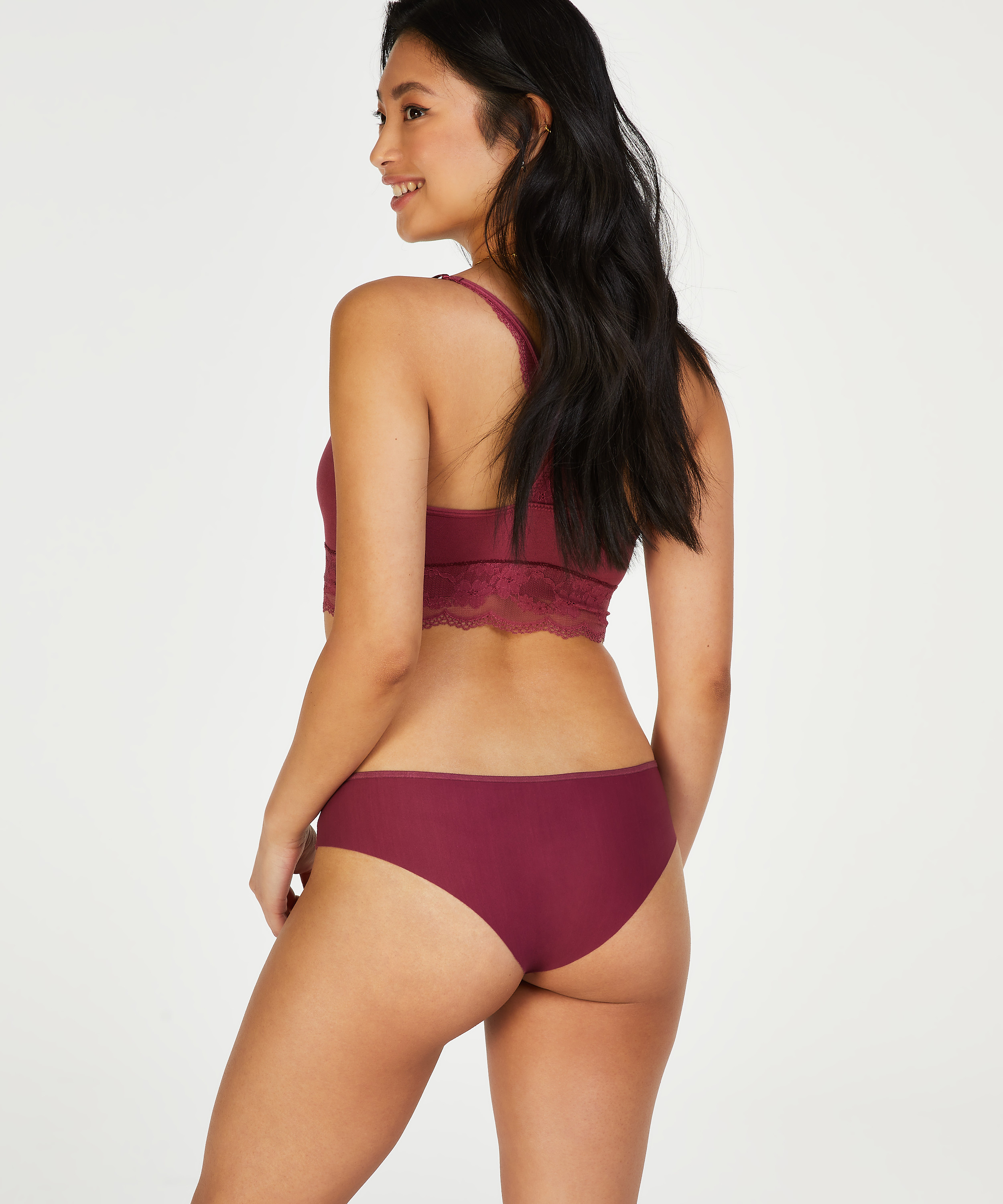 Slip brésilien invisible Stripe mesh, Rouge, main
