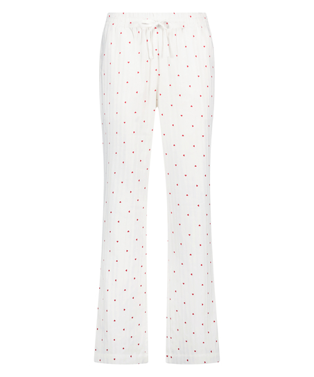 Jacquard Hearts Petite pantalon de pyjama, Blanc