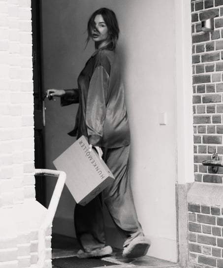 Pantalon Satin, Bleu