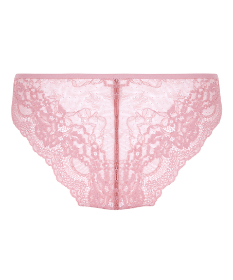 Slip brésilien iInvisible Lace Back, Rose