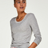 Top LS Rib R-neck, Gris