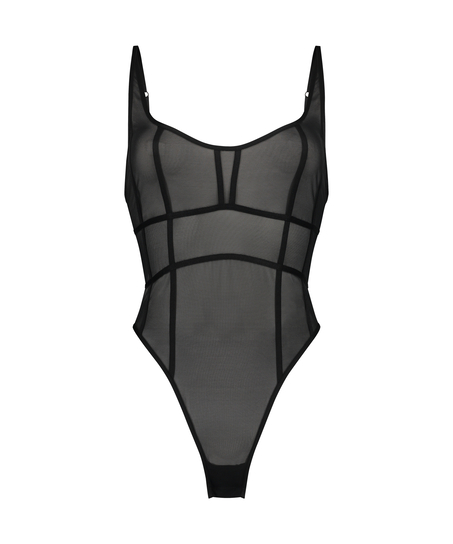 Body maille sexy, Noir
