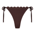 Slip de Bikini Cheeky Tanga Scallop Lurex, marron