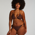 Slip de Bikini Cheeky Tanga Scallop Lurex, marron