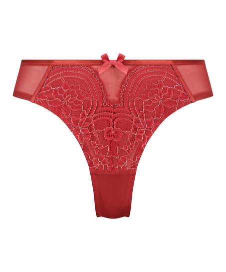 Slip brésilien Harriet à jambes hautes, Rouge