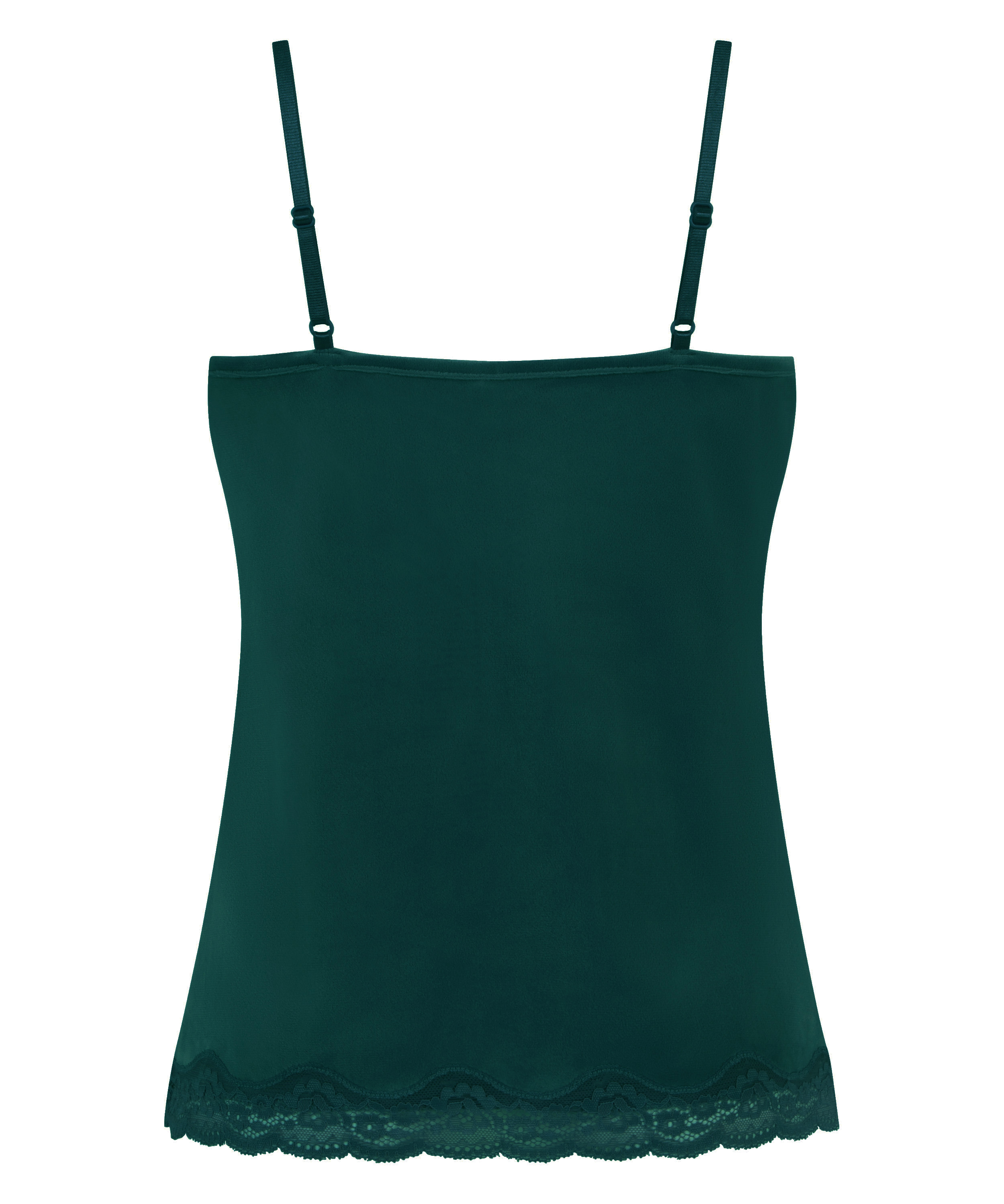 Camisole velours Dentelle, Vert, main