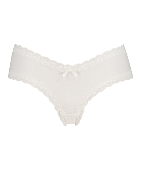 Slip br&eacute;silien V-shape Mesh, Blanc