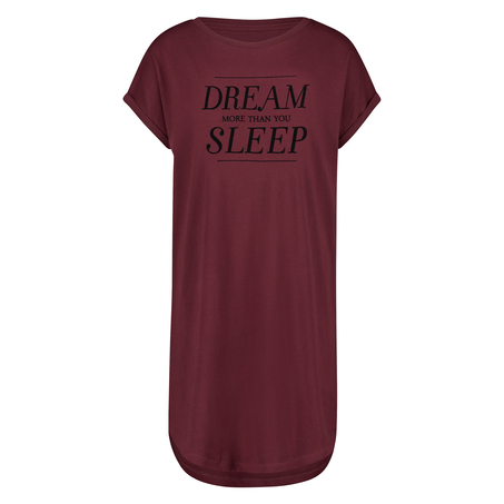 Chemise de nuit à col rond, Rouge