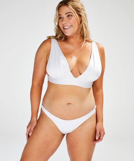 Slip de bikini échancré Lola, Blanc