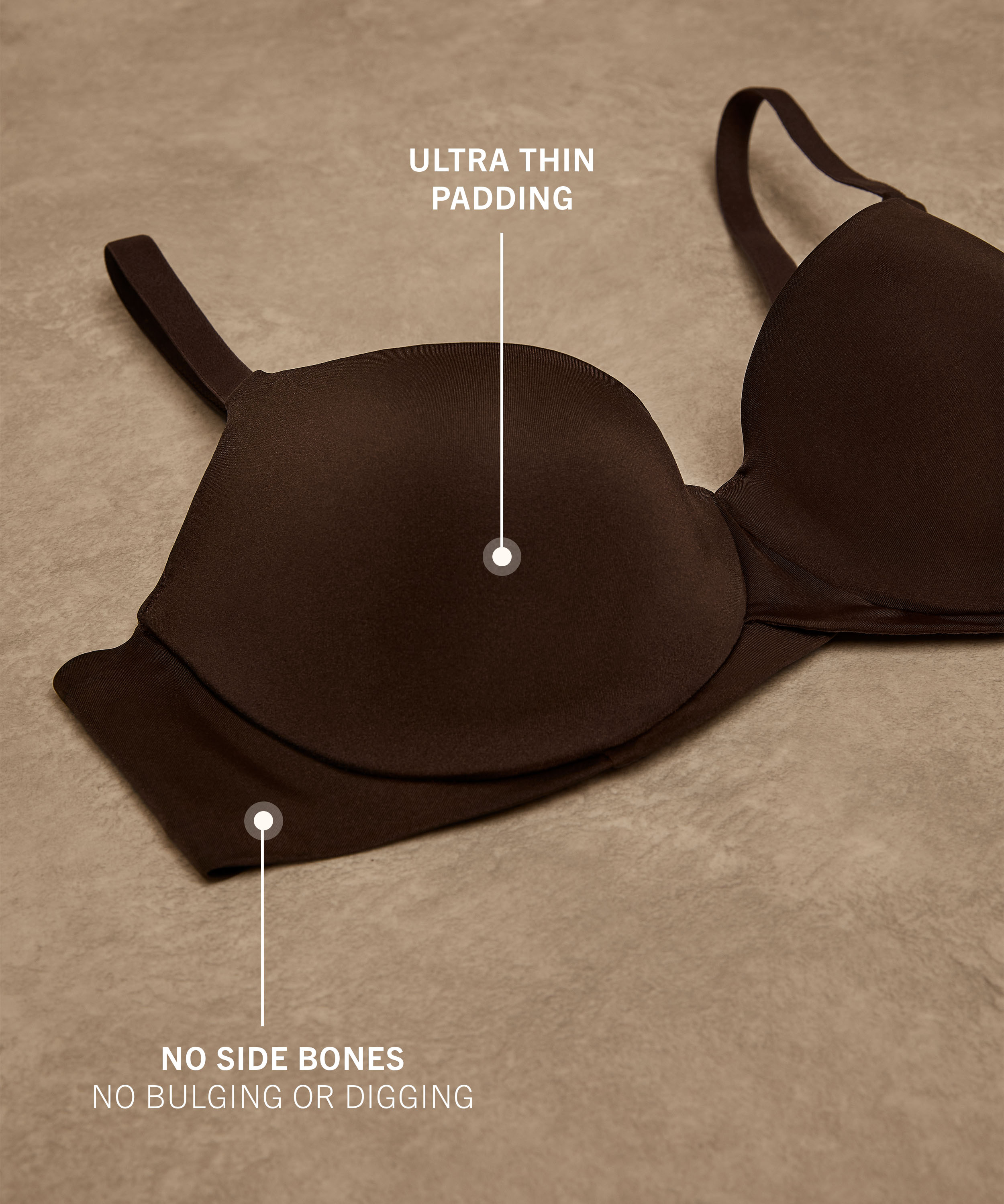 Soutien-gorge &agrave; armatures pr&eacute;form&eacute; push-up Smooth, Marron, main