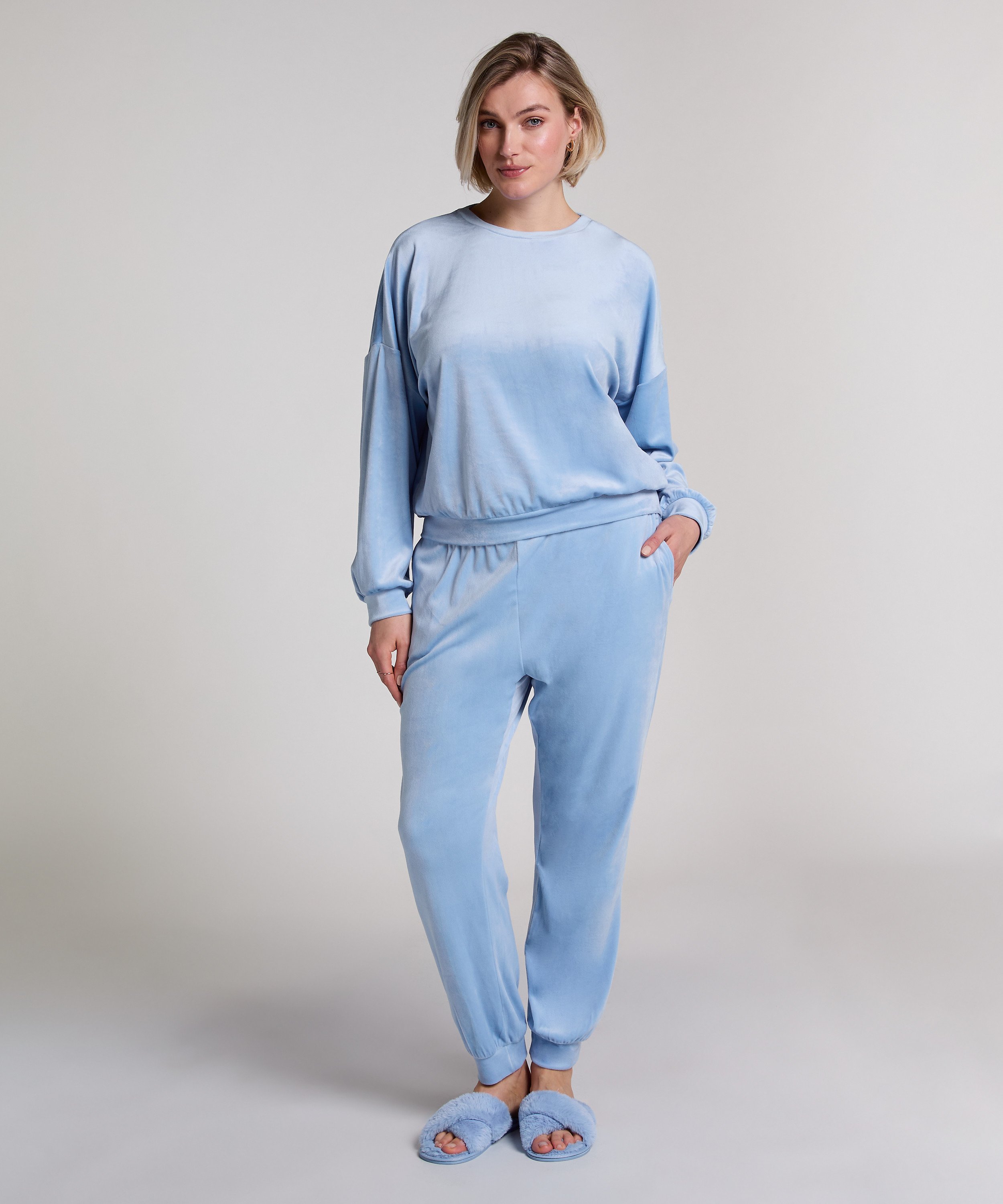 Pantalon de jogging Velours, Bleu, main