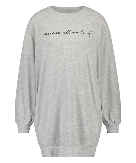 Chemise de nuit à encolure arrondie, Gris