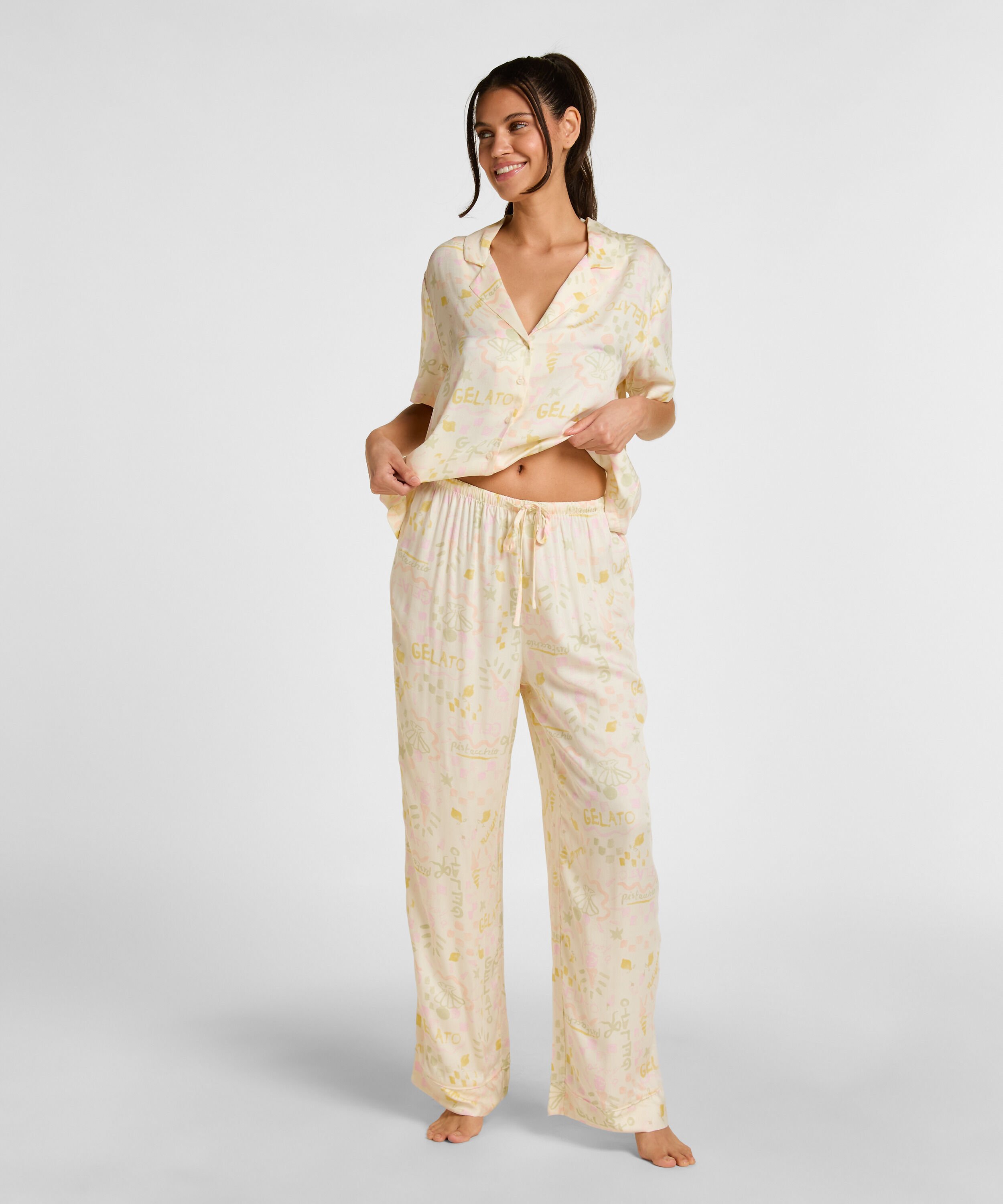 Pantalon Satin, Blanc