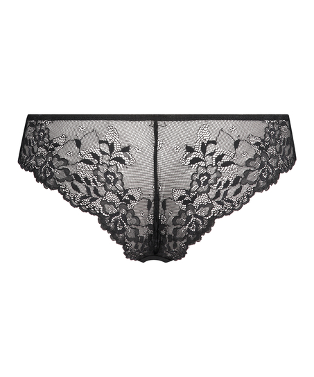 Slip br&eacute;silien Crystal Lace, Noir