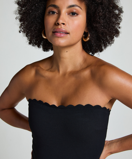 Maillot de bain Bandeau Scallop, Noir