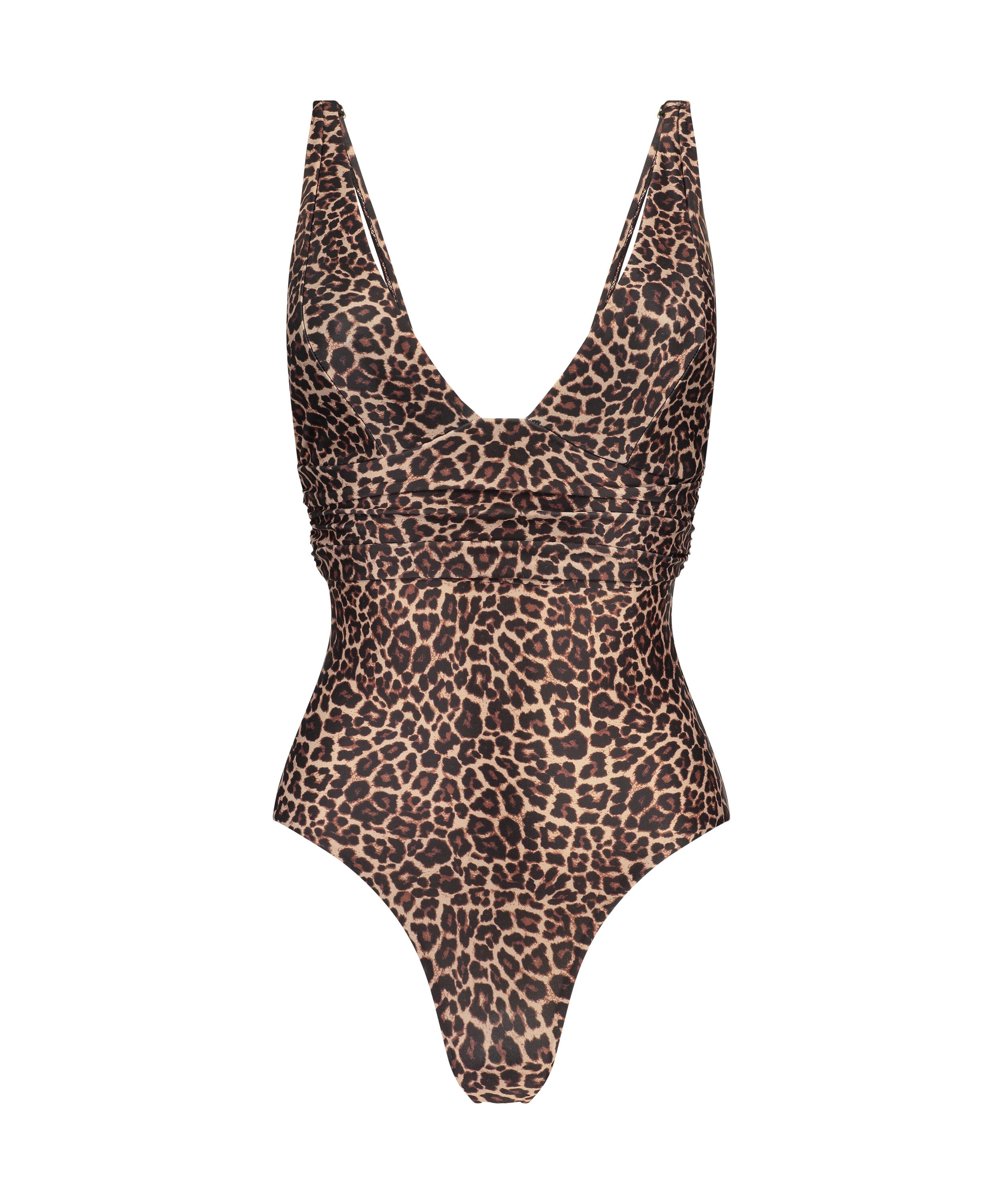 Maillot de bain une pièce sculptant, Marron