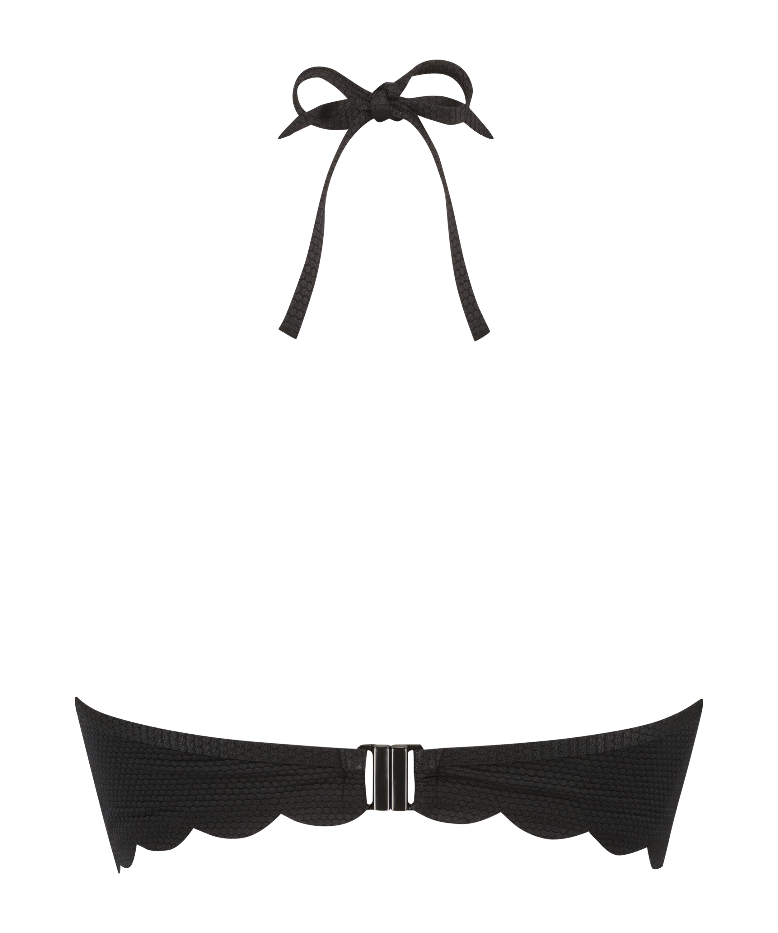 Haut de bikini à armatures à effet push-up préformé Scallop Taille A - E, Noir, main