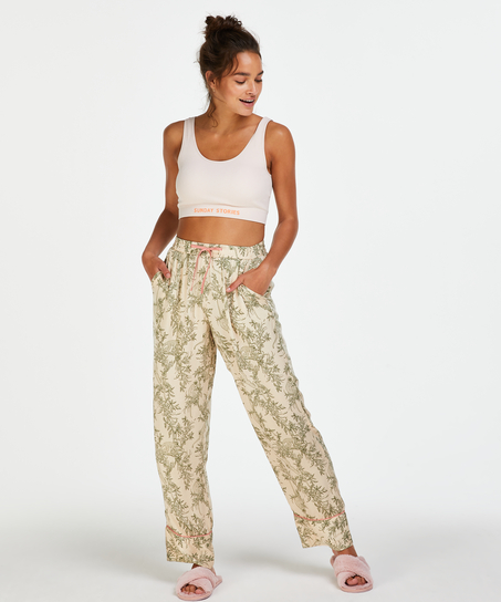 Pantalon de pyjama tissé, Beige