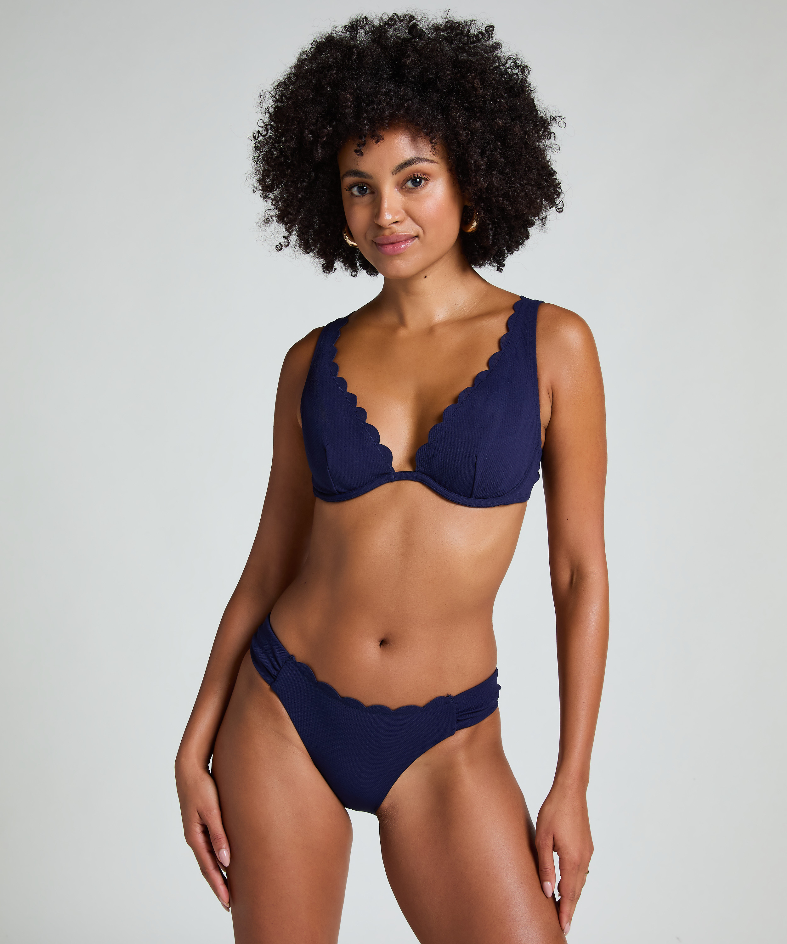 Slip de Bikini Rio Scallop, Bleu, main