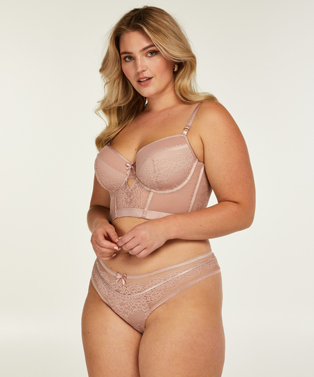 Soutien-gorge rembourré à armatures longline Malika, Rose